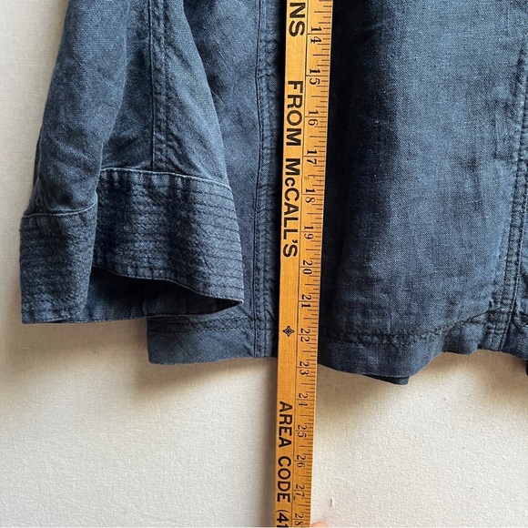 Windsmoor Blue Linen Relaxed wide sleeves Lightweight Blazer Jacket Sz 10 - Picture 8 of 10
